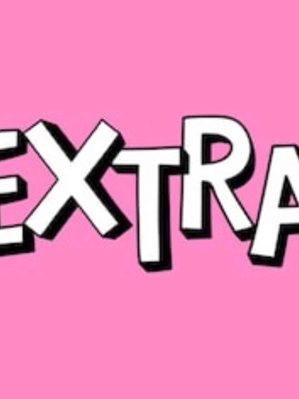 Graphic Pink "EXTRA" Text Art Print